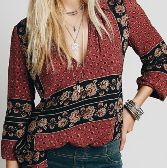 Free People Tops - Free People Printed Blouse